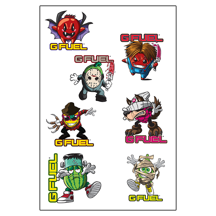 G FUEL| Flavor Buddiez Spooky SZN Sticker Sheet Stickers 